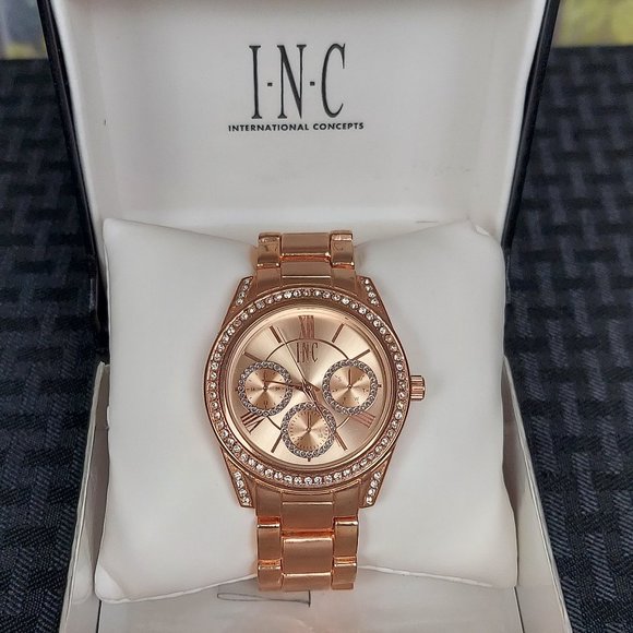 NIB INC INTERNATIONAL CONCEPTS ROSE GOLD-TONE BRACELET WATCH - Picture 2 of 16